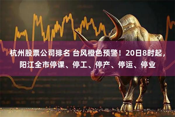 杭州股票公司排名 台风橙色预警！20日8时起，阳江全市停课、停工、停产、停运、停业