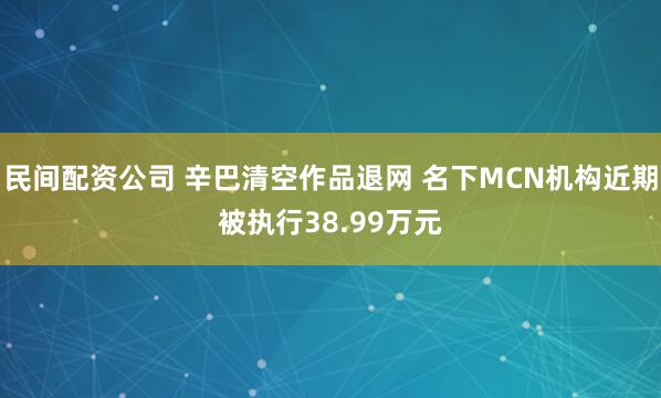 民间配资公司 辛巴清空作品退网 名下MCN机构近期被执行38.99万元